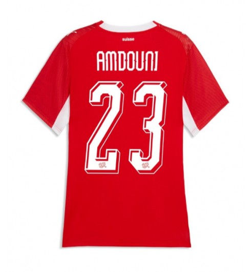 Švýcarsko Zeki Amdouni #23 Domácí Dres pro Dámské MS 2026 Krátký Rukáv Švýcarsko Zeki Amdouni #23 Domácí Dres pro Dámské MS 2026 Krátký Rukáv